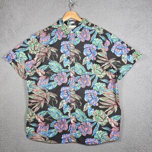 Bixby Nomad Shirt Men Size XL Dark Floral Neon Art To Wear Odyssey SS Washed NWT